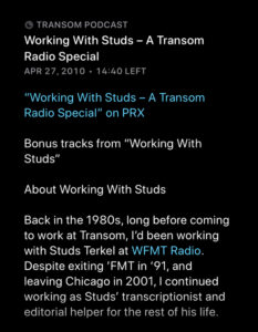Worth a listen: An episode on Studs Terkel